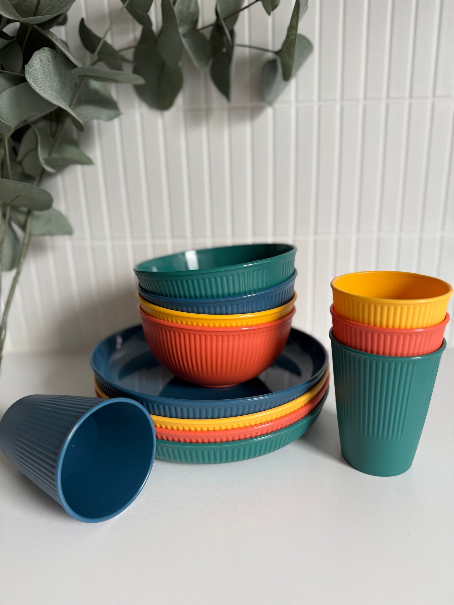 Wheat Straw Dinnerware Set (12 piece-Colour)