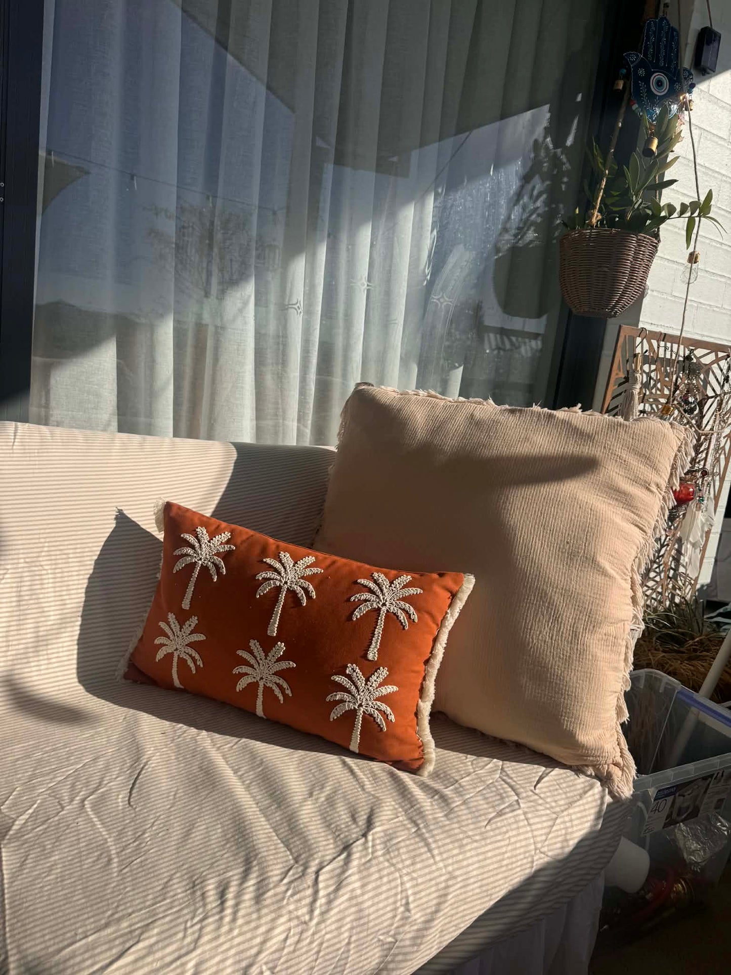 Palm Paradise Cushion - Rust