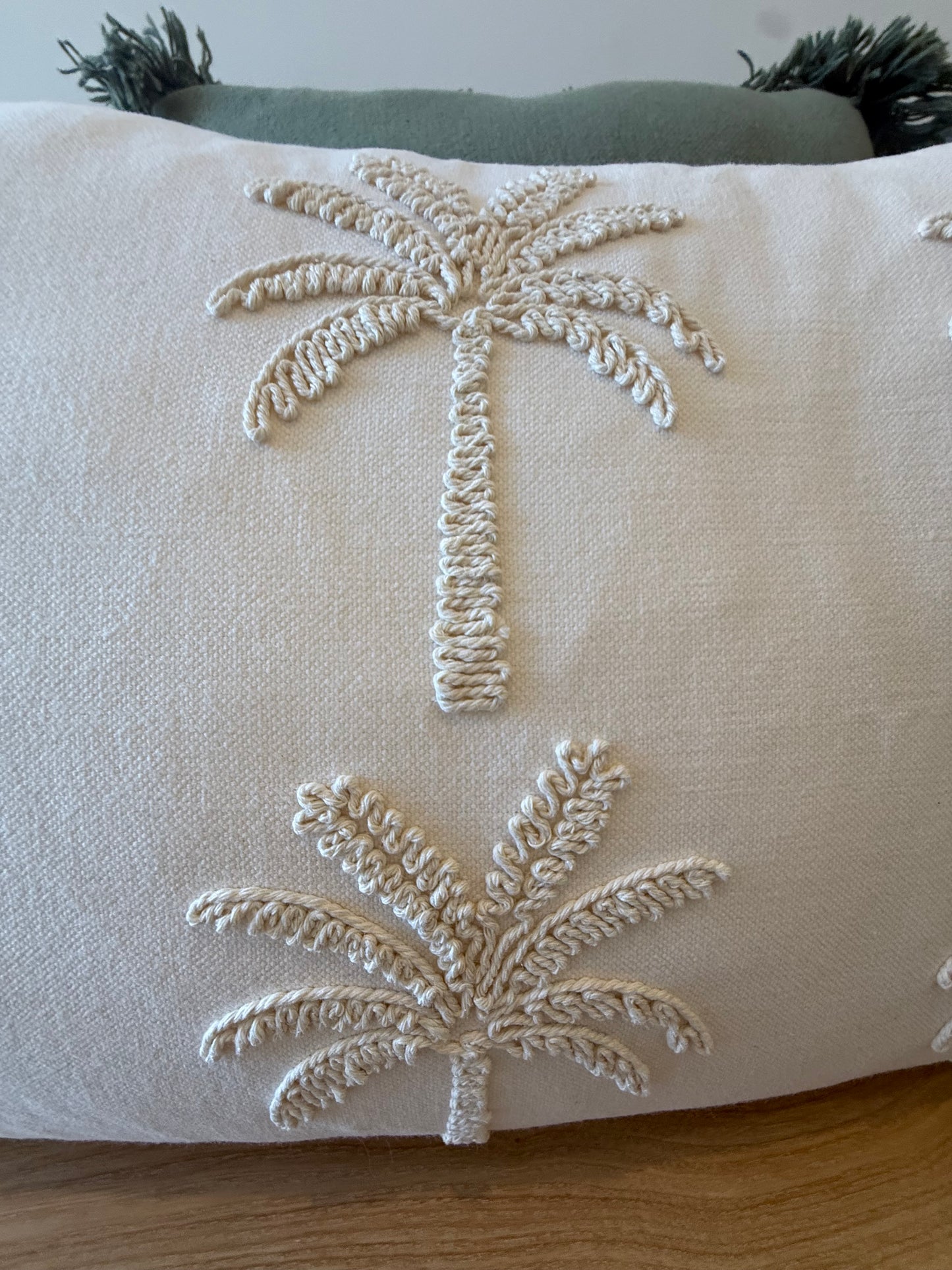 Palm Paradise Cushion - Natural