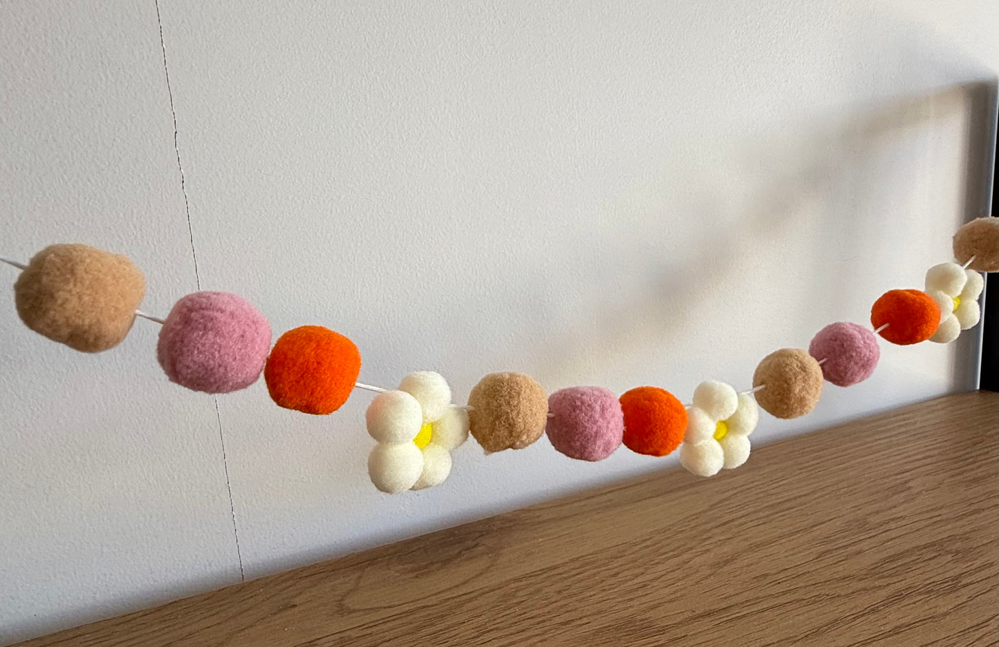 Mini Floral bunting - Flower Pom Pom