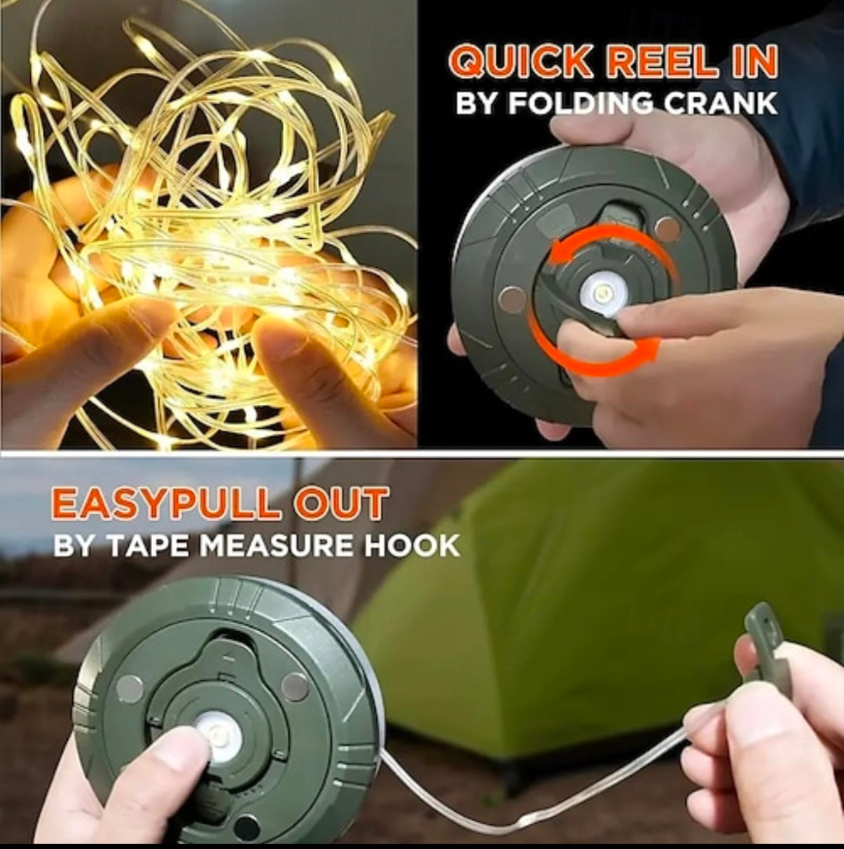 Retractable String Lights - 8m