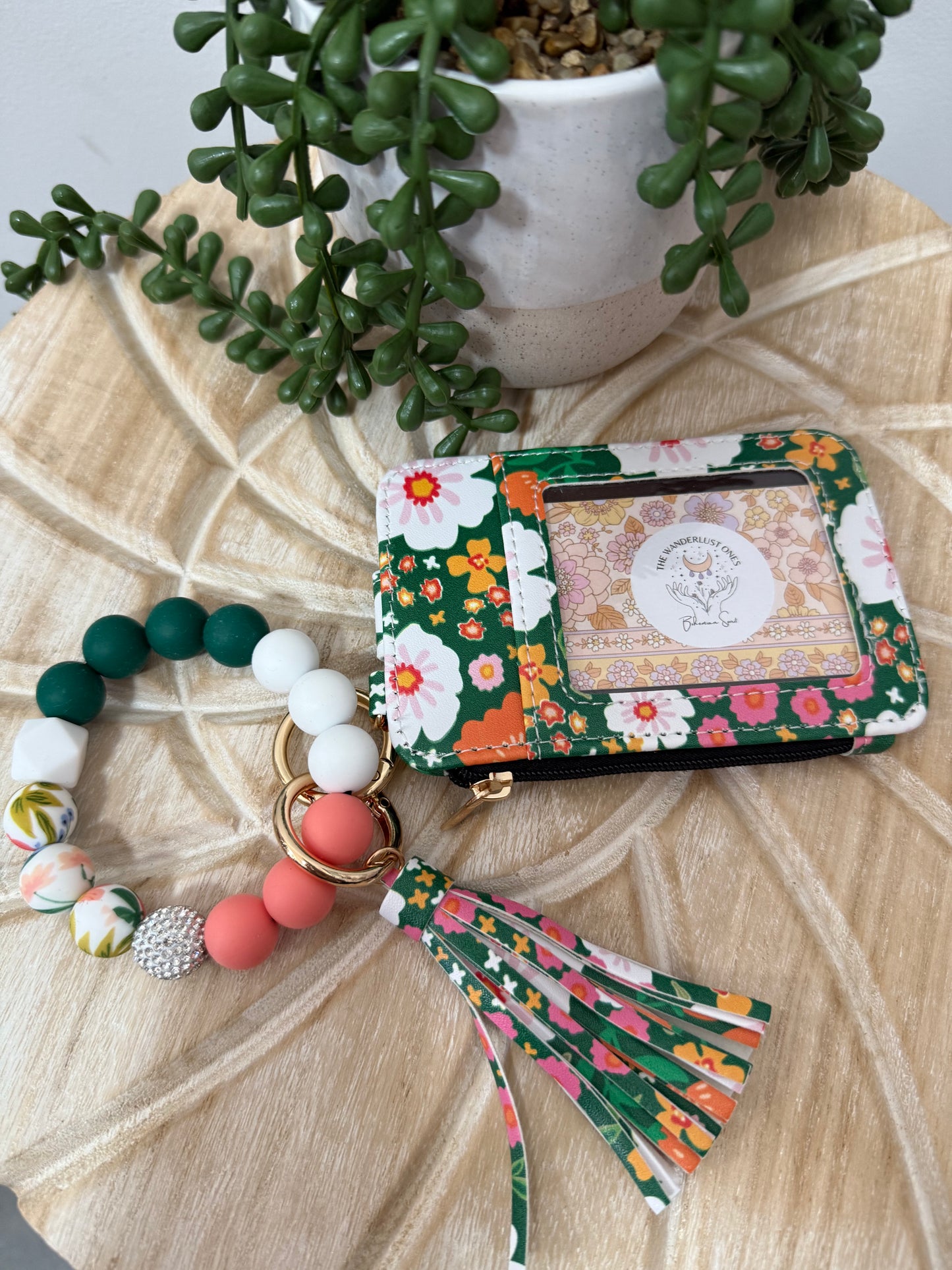 Floral Wristlet Card Purse