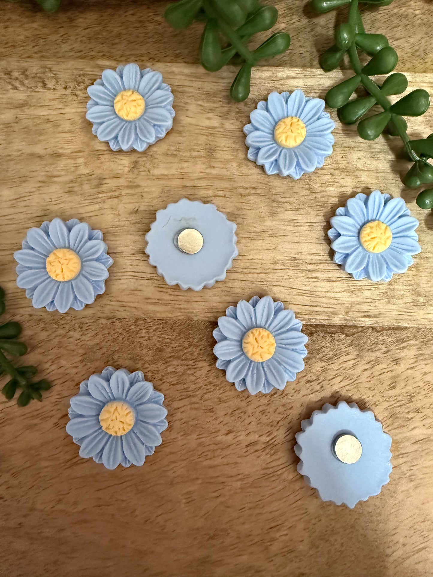 Blue Flower Fridge Magnets- 8 pack