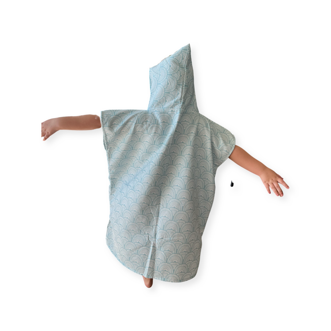 Kids “Sky Blue” poncho towel