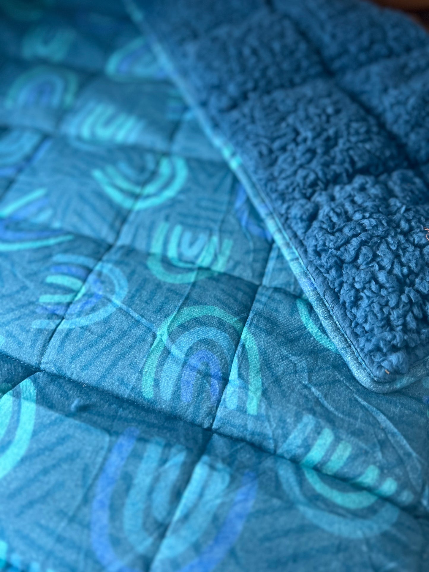 SALE- Rainbow Blue quilted blanket