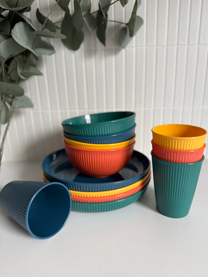 Wheat Straw Dinnerware Set (12 piece-Colour)