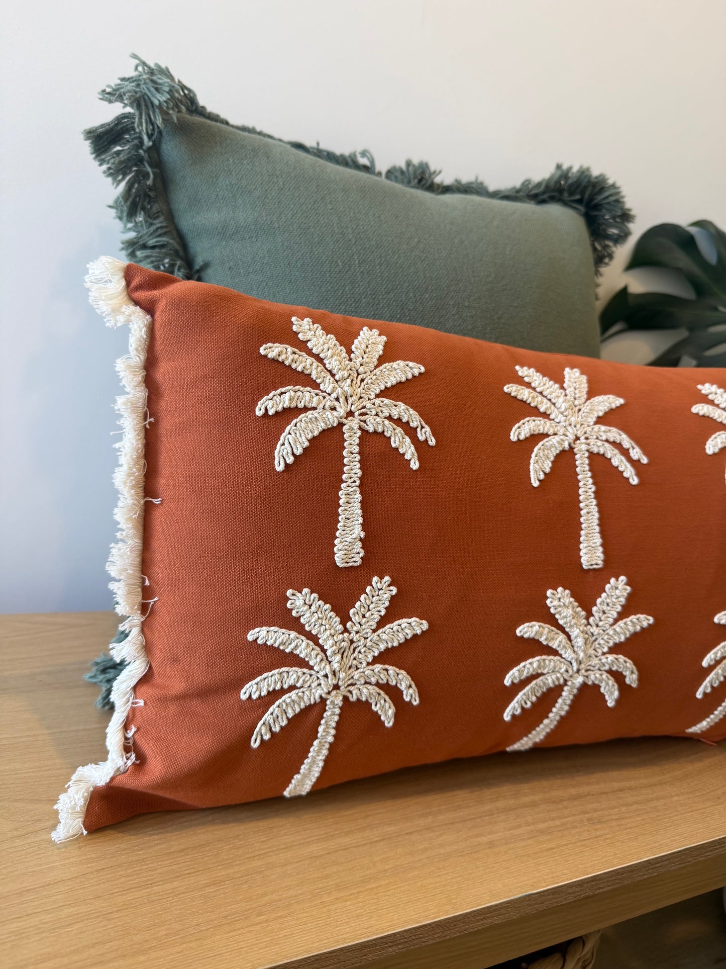 Palm Paradise Cushion - Rust