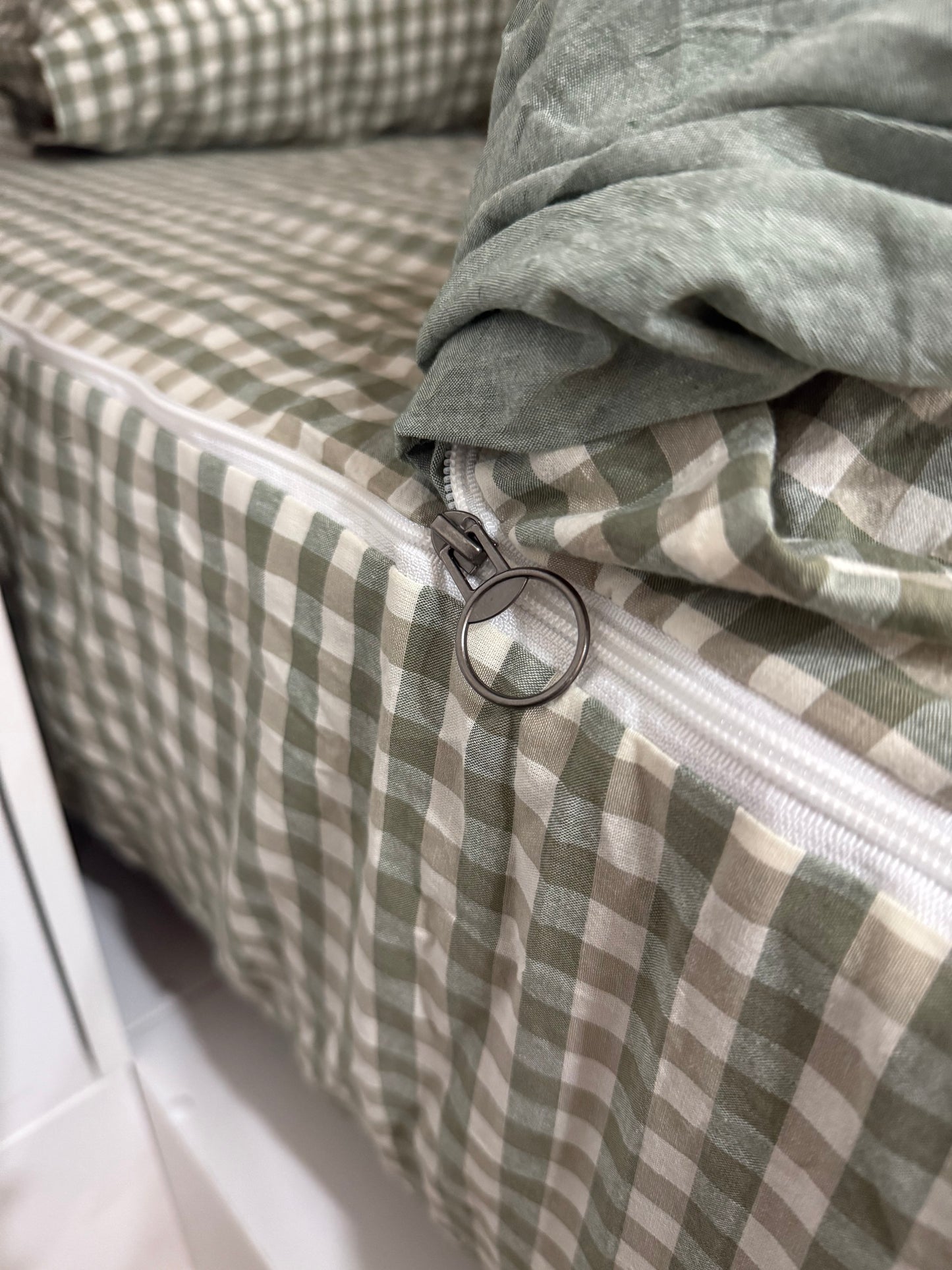Noah- Eucalyptus Green Gingham - Main