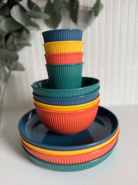Wheat Straw Dinnerware Set (12 piece-Colour)
