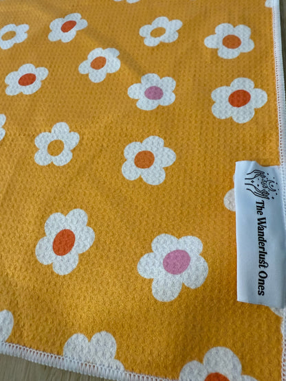 Quick Dry Tea Towel - Happy Daisy
