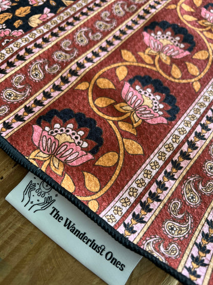 Quick dry tea towel  - Black Paisley