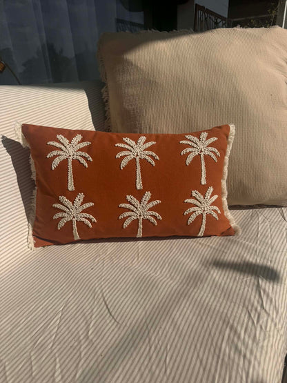 Palm Paradise Cushion - Rust