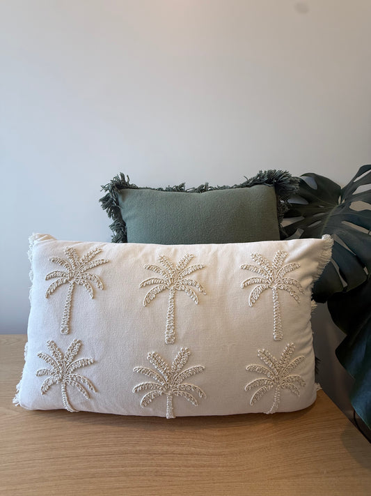 Palm Paradise Cushion - Natural