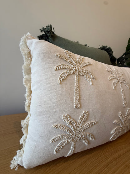 Palm Paradise Cushion - Natural