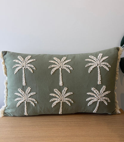 Palm Paradise Cushion - Green
