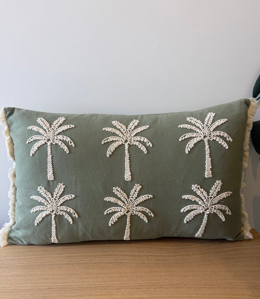 Palm Paradise Cushion - Green
