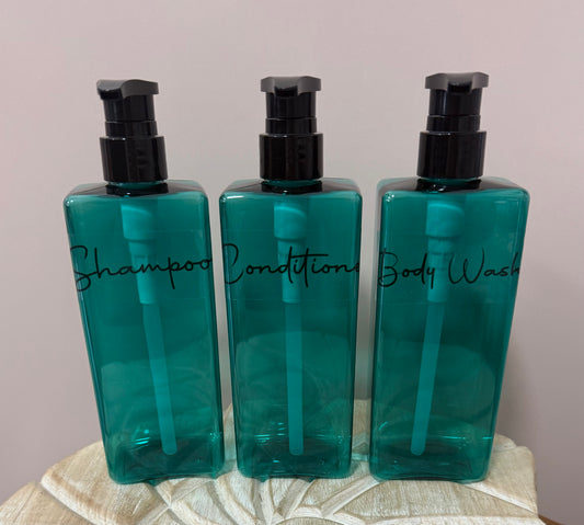 Dispenser Bottles - Square Green