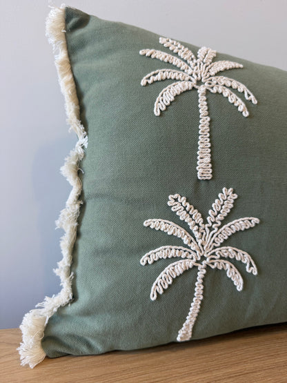 Palm Paradise Cushion - Green