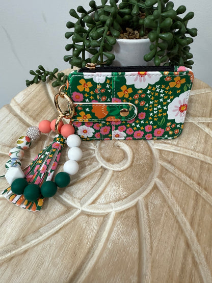 Floral Wristlet Card Purse