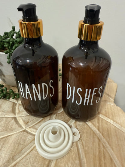Dispenser Bottles + Funnel