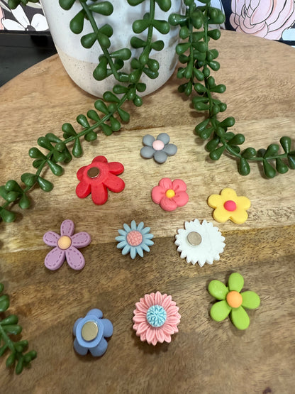 Colourful Flower Fridge Magnets -10pack