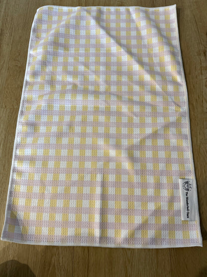 Quick Dry Tea Towel - Lemon Sherbet Check