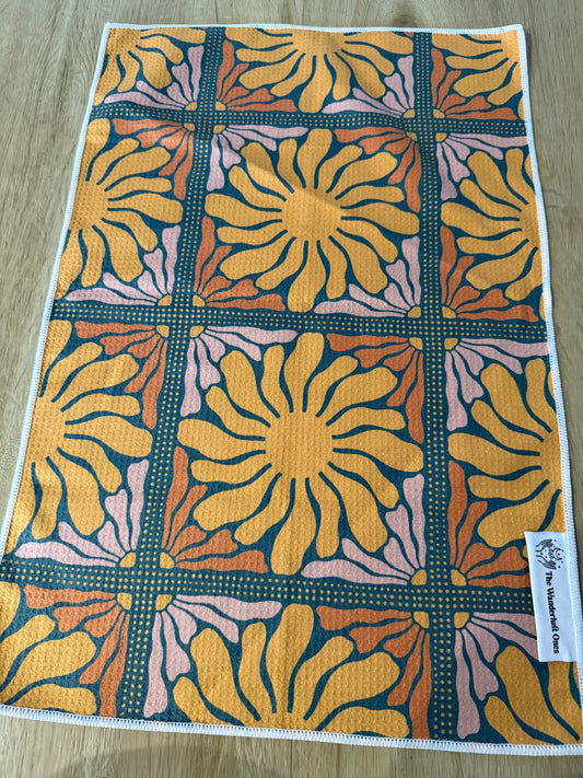 Quick Dry Tea Towel - Sunshine Squares