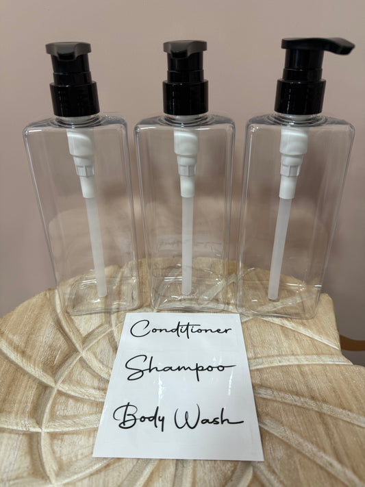 Dispenser Bottles - Square Clear
