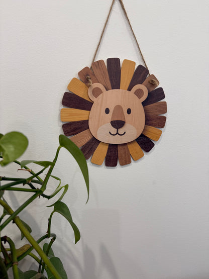 Wooden Lion Head