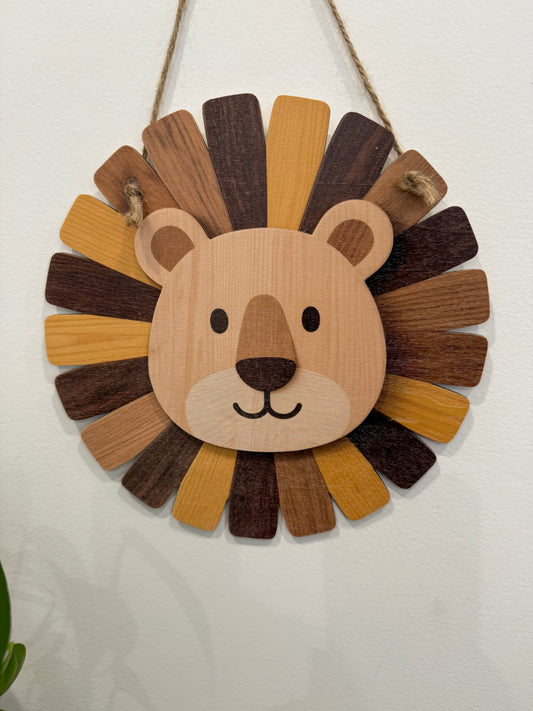 Wooden Lion Head