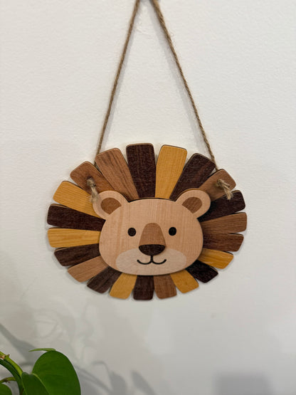 Wooden Lion Head