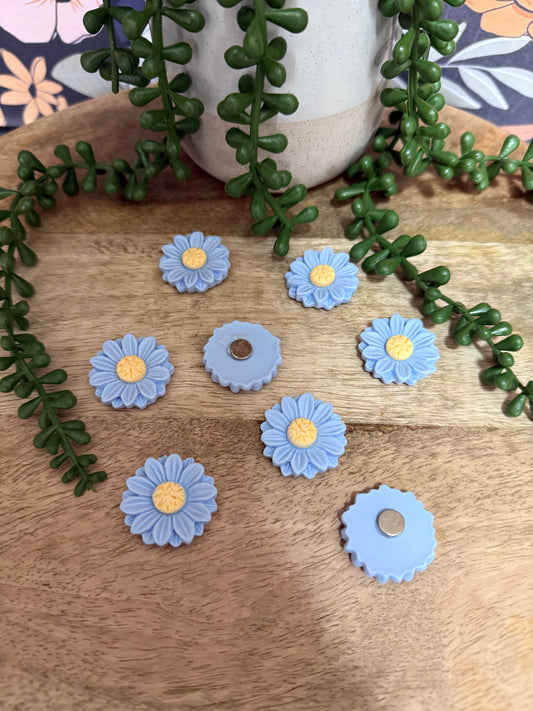 Blue Flower Fridge Magnets- 8 pack