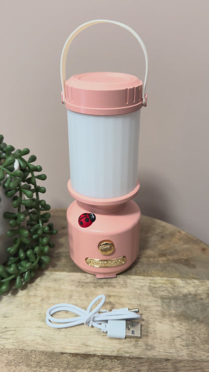 Tall Retro Lantern - peach