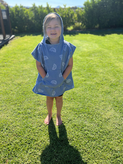 Kids “Chasing Rainbows” poncho towel
