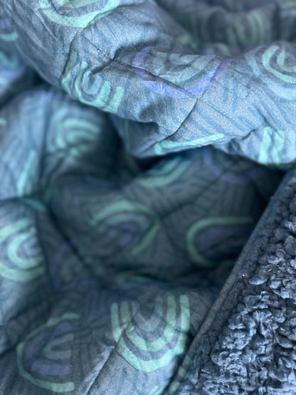 SALE- Rainbow Blue quilted blanket