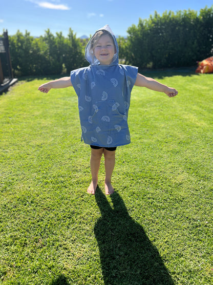 Kids “Chasing Rainbows” poncho towel