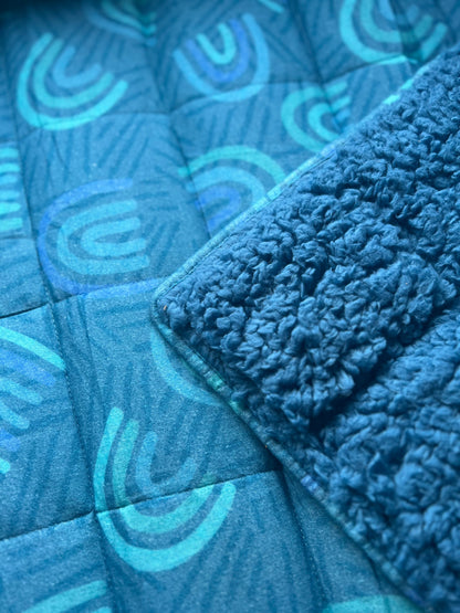 SALE- Rainbow Blue quilted blanket