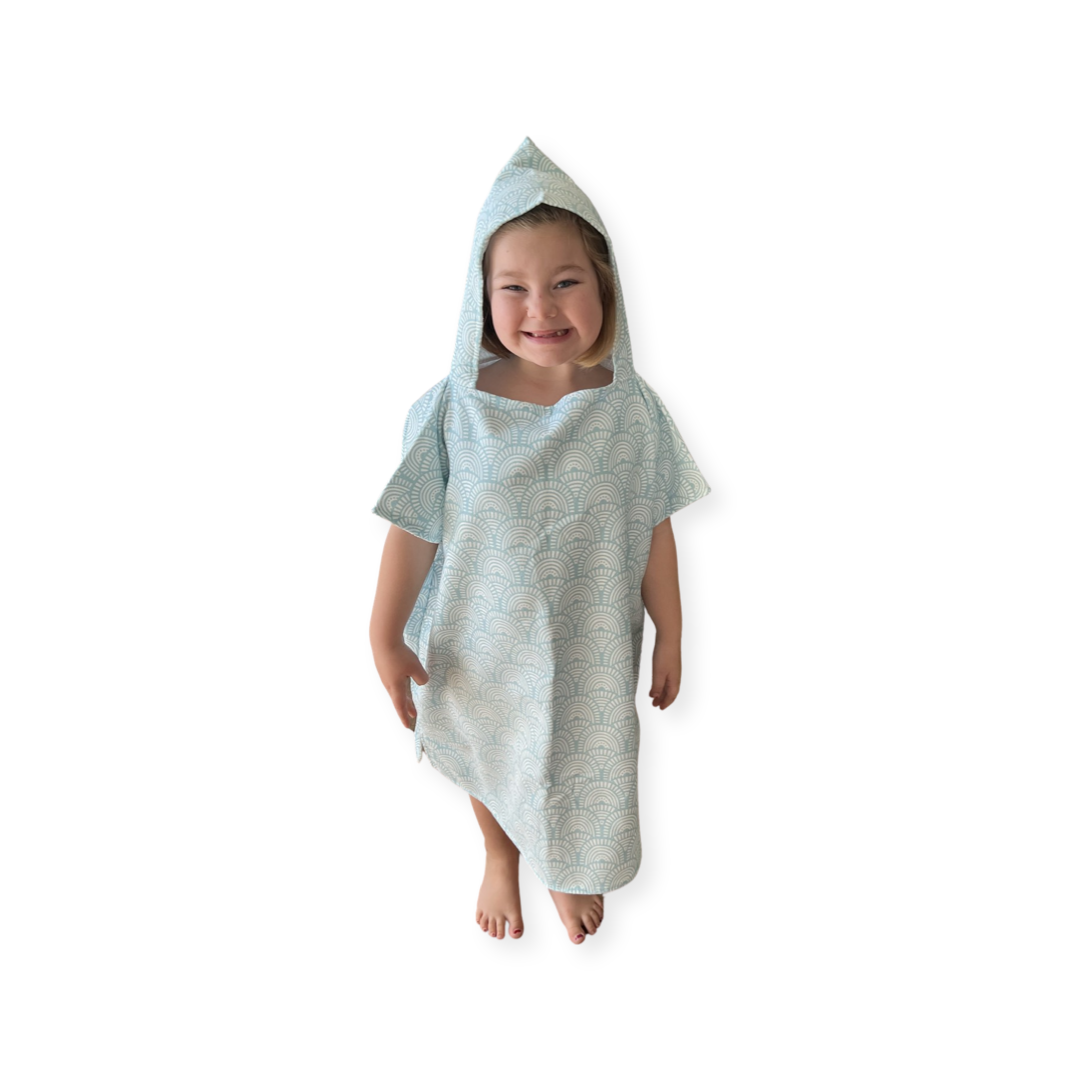 Kids “Sky Blue” poncho towel