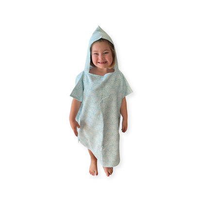 Kids “Sky Blue” poncho towel