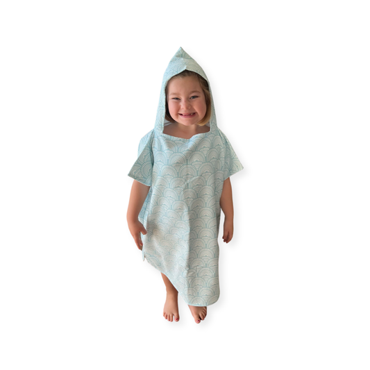 Kids “Sky Blue” poncho towel