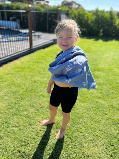 Kids “Chasing Rainbows” poncho towel