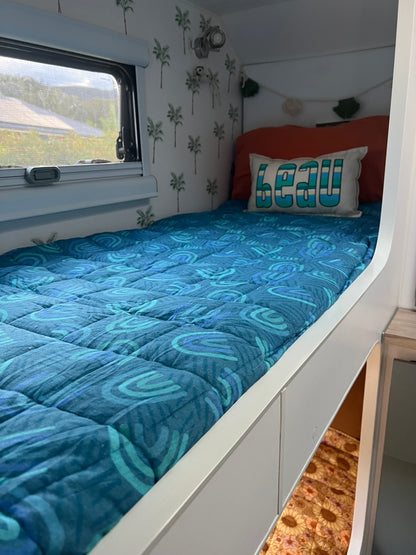 SALE- Rainbow Blue quilted blanket